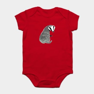 Adorable Badger Meles meles Baby Bodysuit